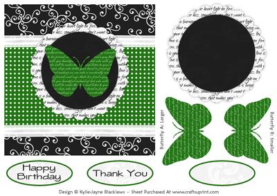 Sweet Butterfly and Polka 6 - Quick Card Front