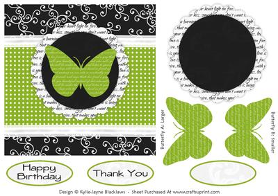 Sweet Butterfly and Polka 7 - Quick Card Front