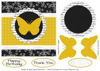 Sweet Butterfly and Polka 8 - Quick Card Front