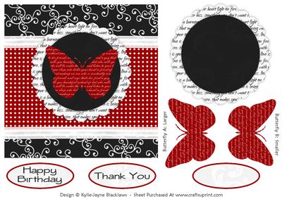 Sweet Butterfly and Polka 10 - Quick Card Front