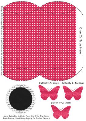 Sweet Butterfly and Polka 1 - Pillow Box