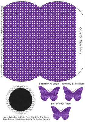 Sweet Butterfly and Polka 3 - Pillow Box