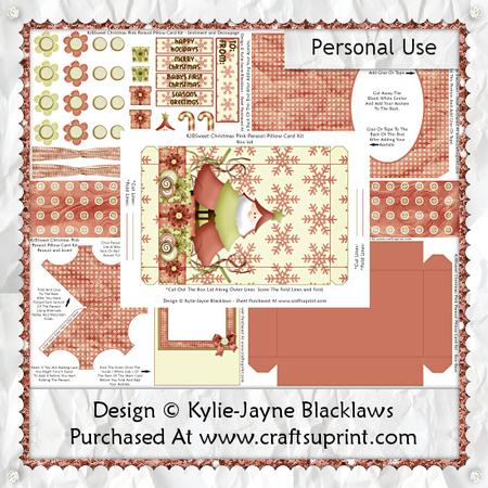 Sweet Christmas - Pink - 3D Parasol Pillow Card Kit