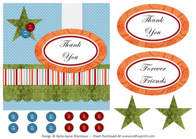 Polka and Stripes 1 - Thank You - Quick Card Front
