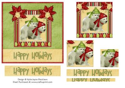 Polar Bears 2 - Happy Holidays - Pyramid Card