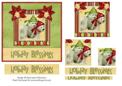 Polar Bears 2 - Holiday Blessings - Pyramid Card