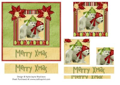 Polar Bears 2 - Merry Xmas - Pyramid Card