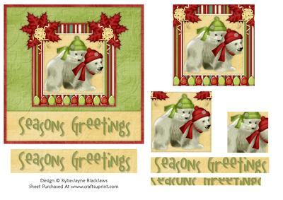 Polar Bears 2 - Seasons Greetings - Pyramid Card