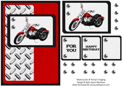 Motorcycle 1 - For You-Happy Birthday Card