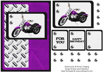Motorcycle 3 - For You-Happy Birthday Card
