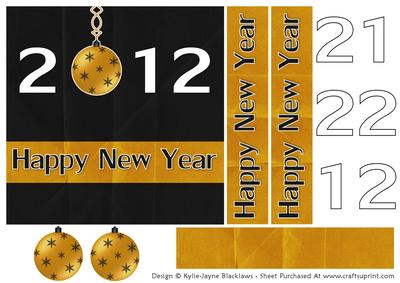 Black and Gold 1 - Happy New Year - Quick Card