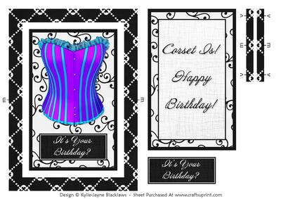 Corset 2 - Happy Birthday - Rectangle Spinner Card