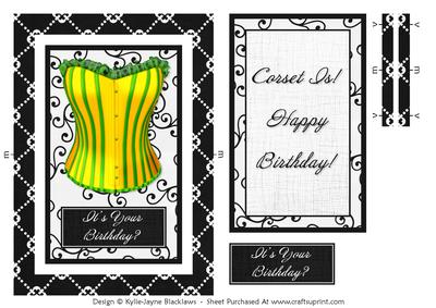 Corset 5 - Happy Birthday - Rectangle Spinner Card
