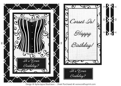 Corset 7 - Happy Birthday - Rectangle Spinner Card