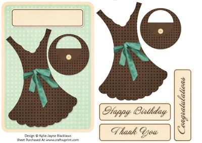 Ladies Clothing and Accessories 1b - Decoupage Card