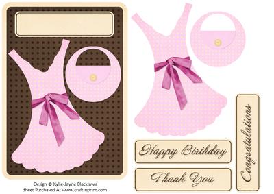 Ladies Clothing and Accessories 4a - Decoupage Card