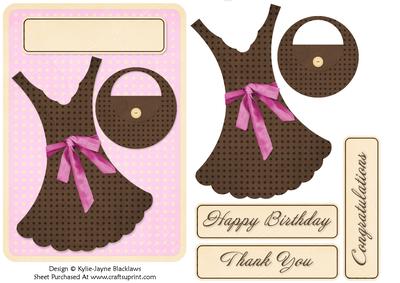 Ladies Clothing and Accessories 4b - Decoupage Card