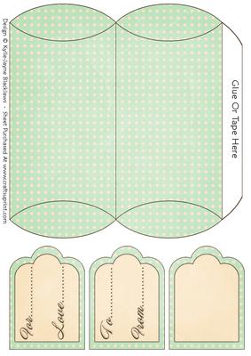 Pastel and Chocolate Polka 1a - Pillow Box