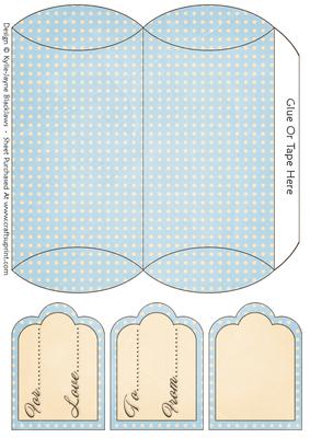 Pastel and Chocolate Polka 3a - Pillow Box