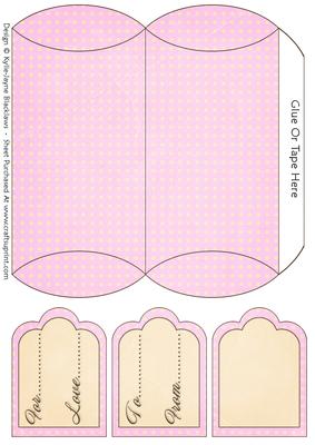 Pastel and Chocolate Polka 4a - Pillow Box