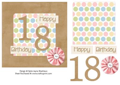 Female Polka - 18th Birthday Card