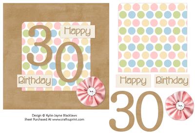 Female Polka - 30th Birthday Card