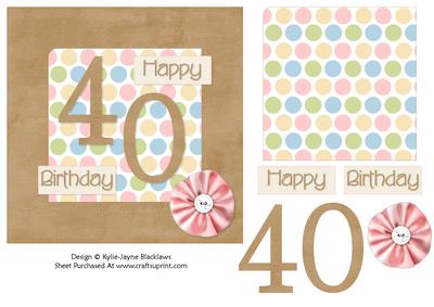 Female Polka - 40th Birthday Card