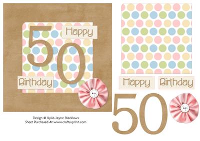 Female Polka - 50th Birthday Card