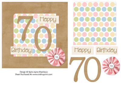 Female Polka - 70th Birthday Card