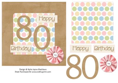 Female Polka - 80th Birthday Card