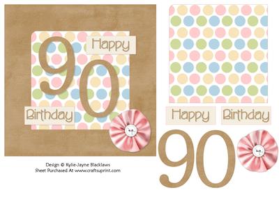 Female Polka - 90th Birthday Card
