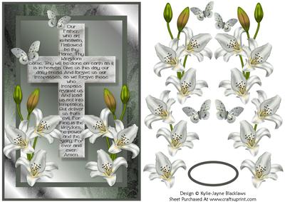 The Lord's Prayer on Cross 1 with Decoupage Card