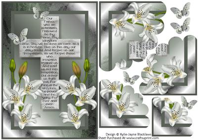 The Lord's Prayer on Cross 1 - Scalloped Pyramid Card