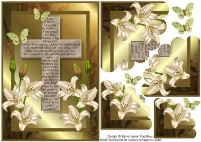 The Lord's Prayer on Cross 2 - Scalloped Pyramid Card