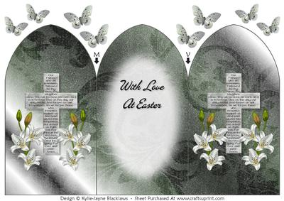The Lord's Prayer on Cross 1 - Arch Tri Fold Card