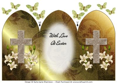 The Lord's Prayer on Cross 2 - Arch Tri Fold Card