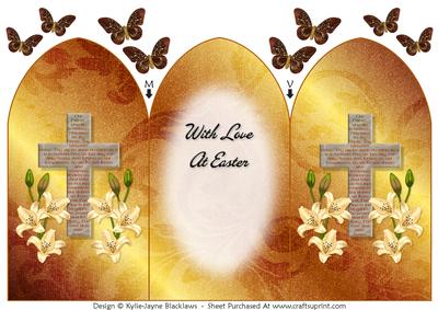 The Lord's Prayer on Cross 3 - Arch Tri Fold Card