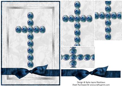 Glass Pebble Cross 1 - Pyramid Card
