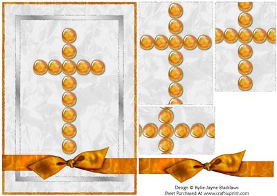 Glass Pebble Cross 2 - Pyramid Card