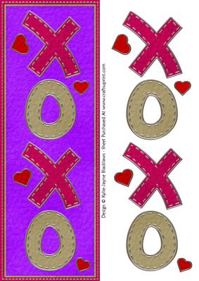 Large Dl Xoxo 4 - 3D Decoupage Card