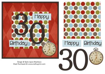 Male Polka - 30th Birthday Card