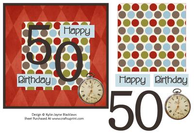 Male Polka - 50th Birthday Card