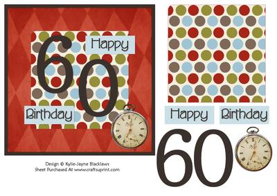 Male Polka - 60th Birthday Card