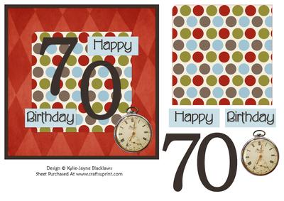 Male Polka - 70th Birthday Card