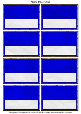Graduation Blue Gold Black - Name Place Cards