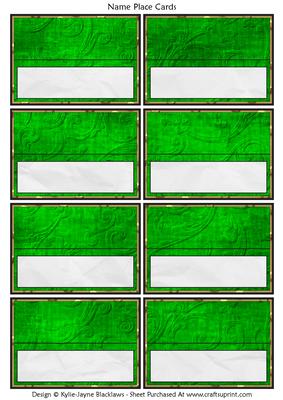 Graduation Green Gold Black - Name Place Cards