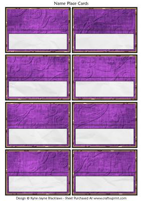 Graduation Purple Gold Black - Name Place Cards