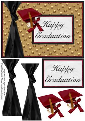 Graduation Wine Gold Black - Happy Graduation - Card