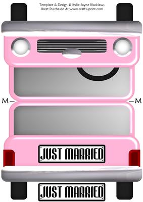 Pink Limousine - Just Married - Shaped Card