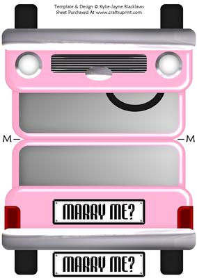 Pink Limousine - Marry Me? - Shaped Card